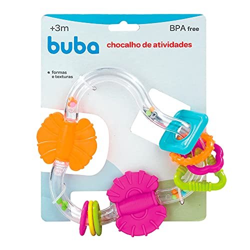 Chocalho De Atividades Com Mordedor, Colorido, Baby BUBA