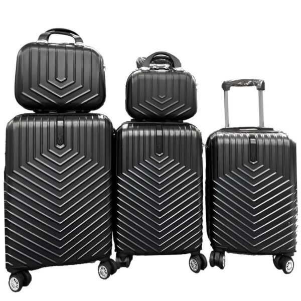 Conjunto 3 Malas De Bordo Viagem e 2 Frasqueira Nacional Internacional Com 4 Rodas Duplas 360º Com Trava De Encaixe , Cadeado Embutido , Divisório Interno , Extensor Extra