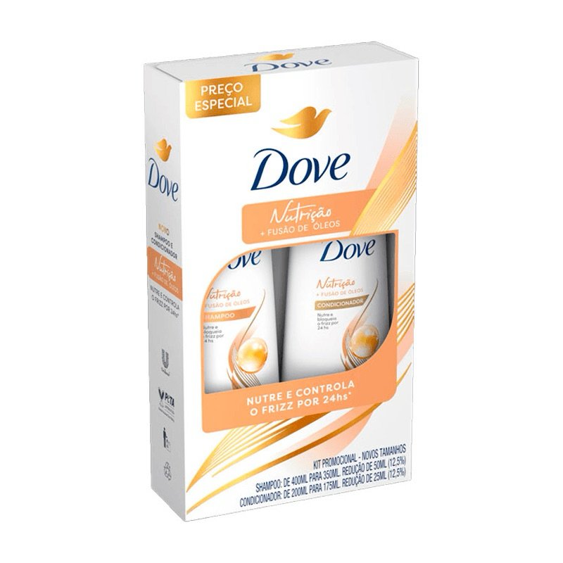 Dove Kit Nutrição + Fusão de Óleos Shampoo 350ml e Condicionador 175ml