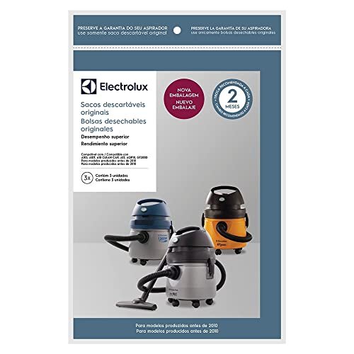 Kit 3 Sacos de Aspirador De Pó Electrolux – Modelos A10S, A10T, A10 Cleancar, A13 E GT2000 Produzidos Antes De 2010 (CSE09), A20810701