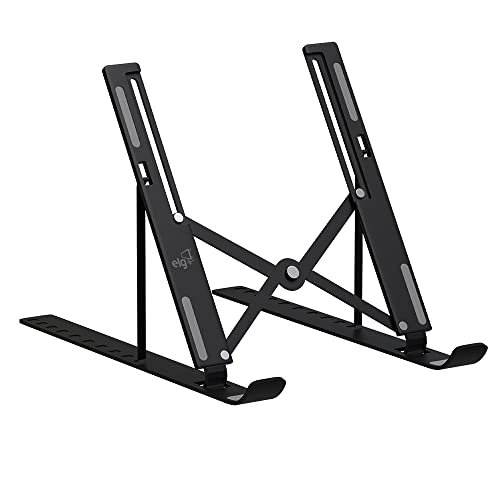 ELG, NTB8520B, Suporte de Mesa Portátil para Notebook/Laptop de 10″ a 17,3″, Com 10 Níveis de Regulagem, Dobrável, Acompanha Bolsa de Transporte, Preto