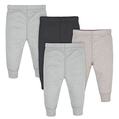 Gerber Pacote com Várias Calças para Bebês Meninos, Cinza Mesclado/Preto, 6-9 Meses
