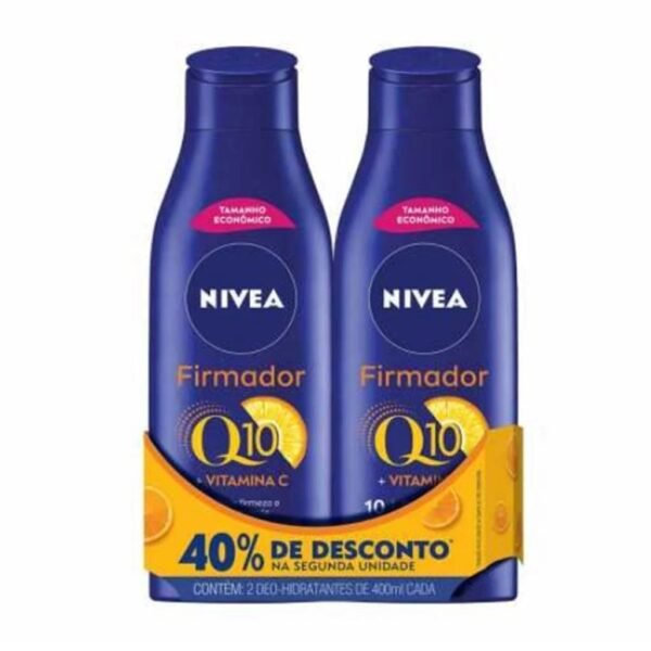 Kit 2 Cremes Nivea Q10 firmador + Vitamina C Locao Hidratante Pele Seca de 400ml cada