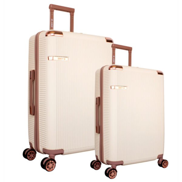 Kit 2 Malas De Viagem Abs Rígida 360º Bege P/M Cosmopolita Yin's