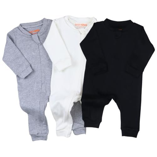 Kit 3 Macacão Minimalista Para Bebês Com Zíper Premium Confortável Menino Menina Unissex – Baby Greg (Rn)