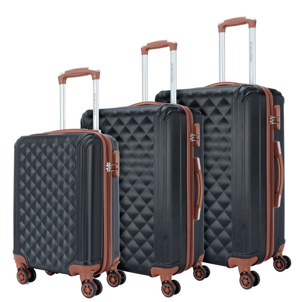 Kit 3 Malas Viagem 10 kg, 23 kg e 32 kg Bordo Rodinhas 360 Espaçosa Cadeado Reforçada