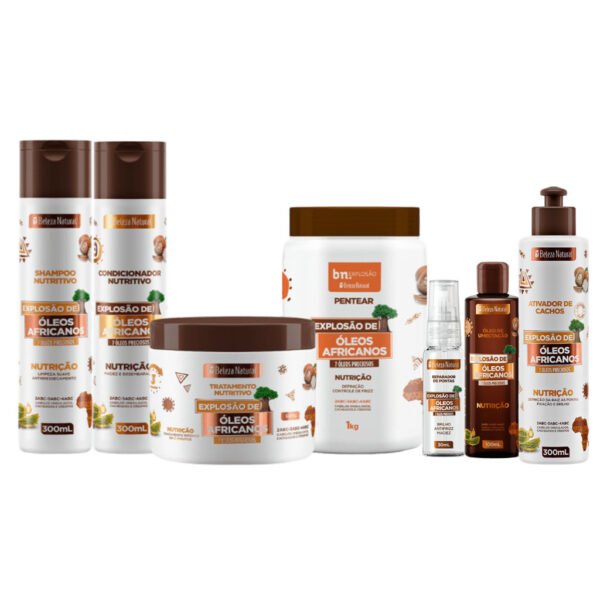 Kit Beleza Natural Linha Completa Explosão de Óleos Africanos bn cachos