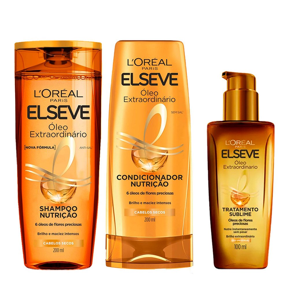 Kit Elseve Shampoo + Condicionador + Óleo Extraordinário Loreal