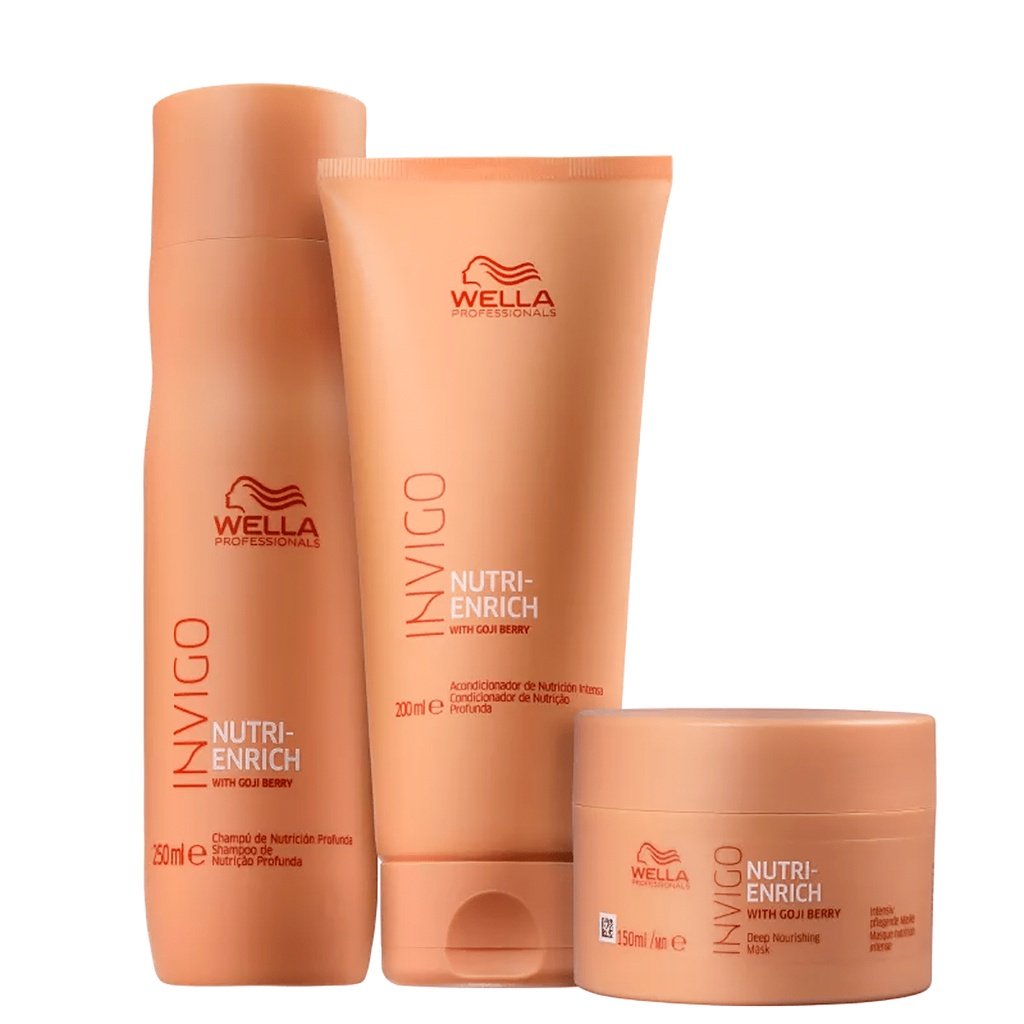 Kit Invigo Enrich Shampoo 250ml, Cond 200ml e Másc 150ml – Wella
