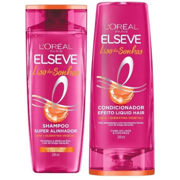 Kit Liso dos Sonhos Shampoo + Condicionador 200ml Elseve Loréal Paris