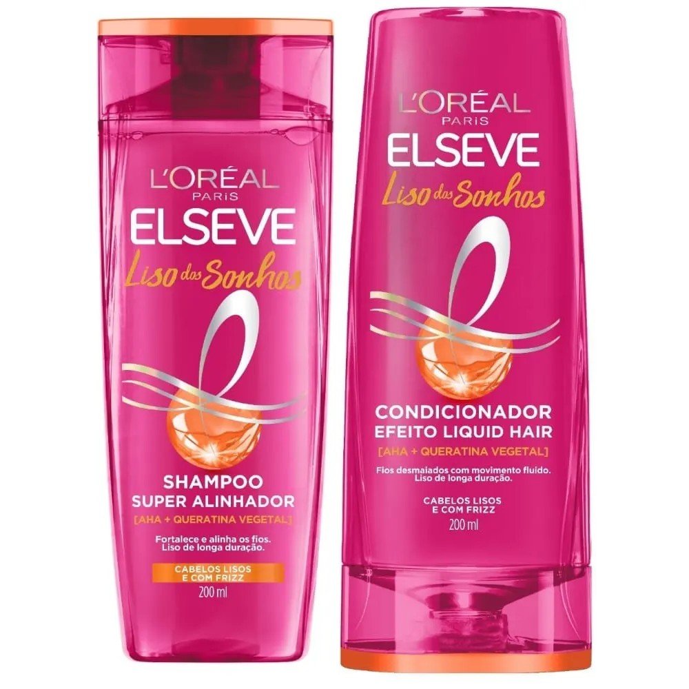 Kit Liso dos Sonhos Shampoo + Condicionador 200ml Elseve Loréal Paris