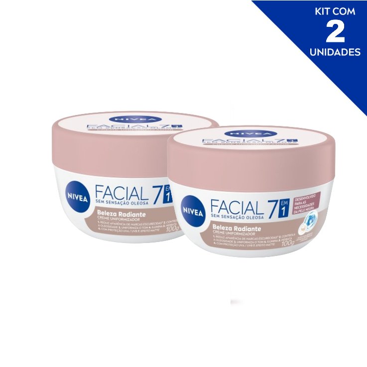 KIT Hidratante Facial Beleza Radiante 7 em 1 – 100g – 2 Unidades NIVEA