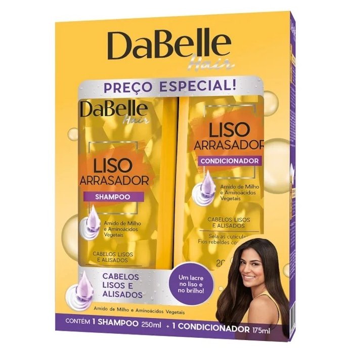 Kit Shampoo 250 ml + Condicionador 175 ml Dabelle Liso Arrasador