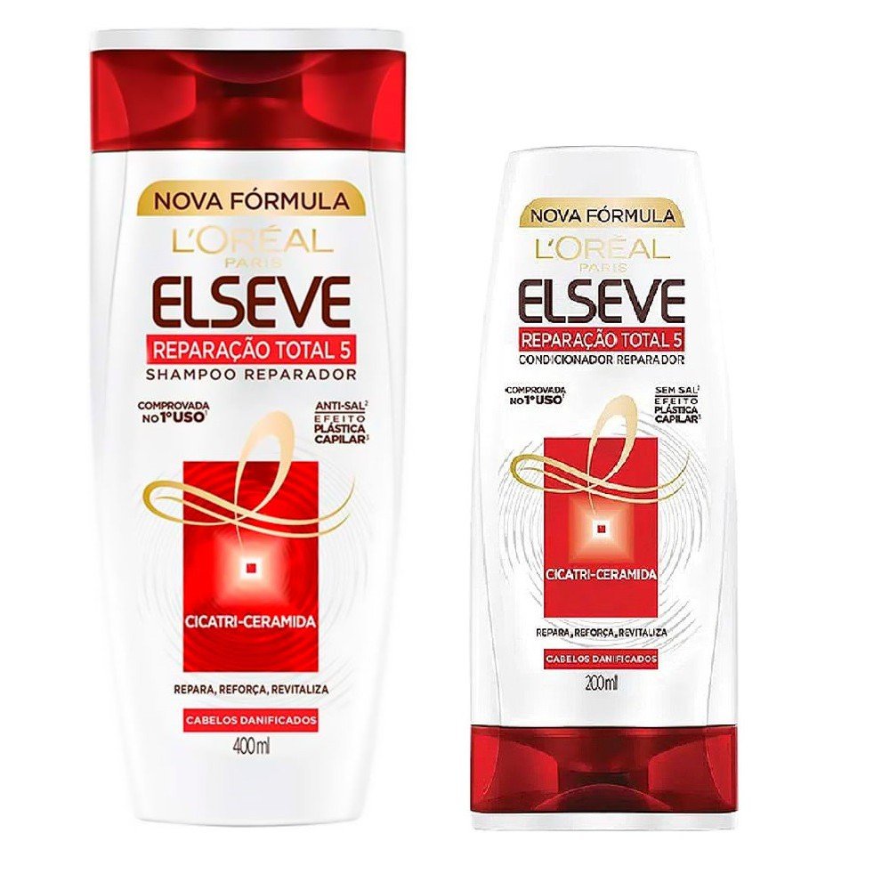 Kit Shampoo 375ml + Condicionador 170ml L’oreal Paris Elseve Reparação Total 5 Kit Loreal