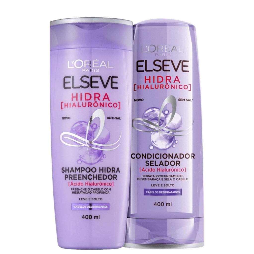 Kit Shampoo 400ml + Condicionador 400ml Elseve Hidra Hialurônico para Cabelo Loreal