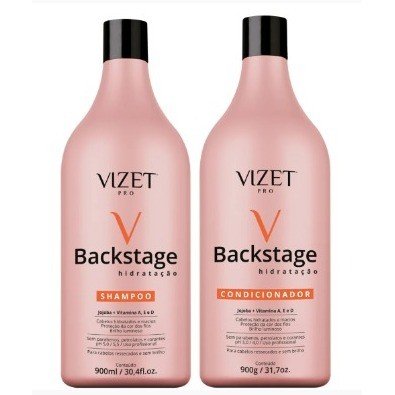 Kit Shampoo + Condicionador Backstage HIDRATAÇÃO 900ml Vizet