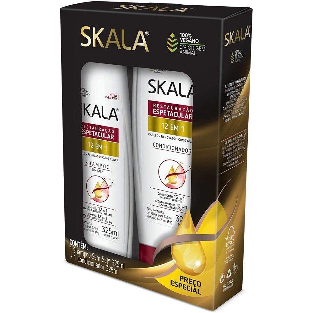 Kit Shampoo + Condicionador Skala 12 Em 1325ml