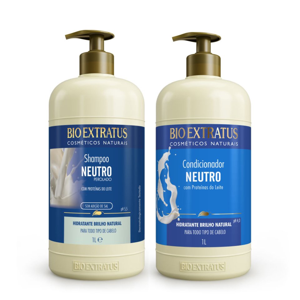 Kit Shampoo e Condicionador Neutro Bio Extratus – 1L Hidratação