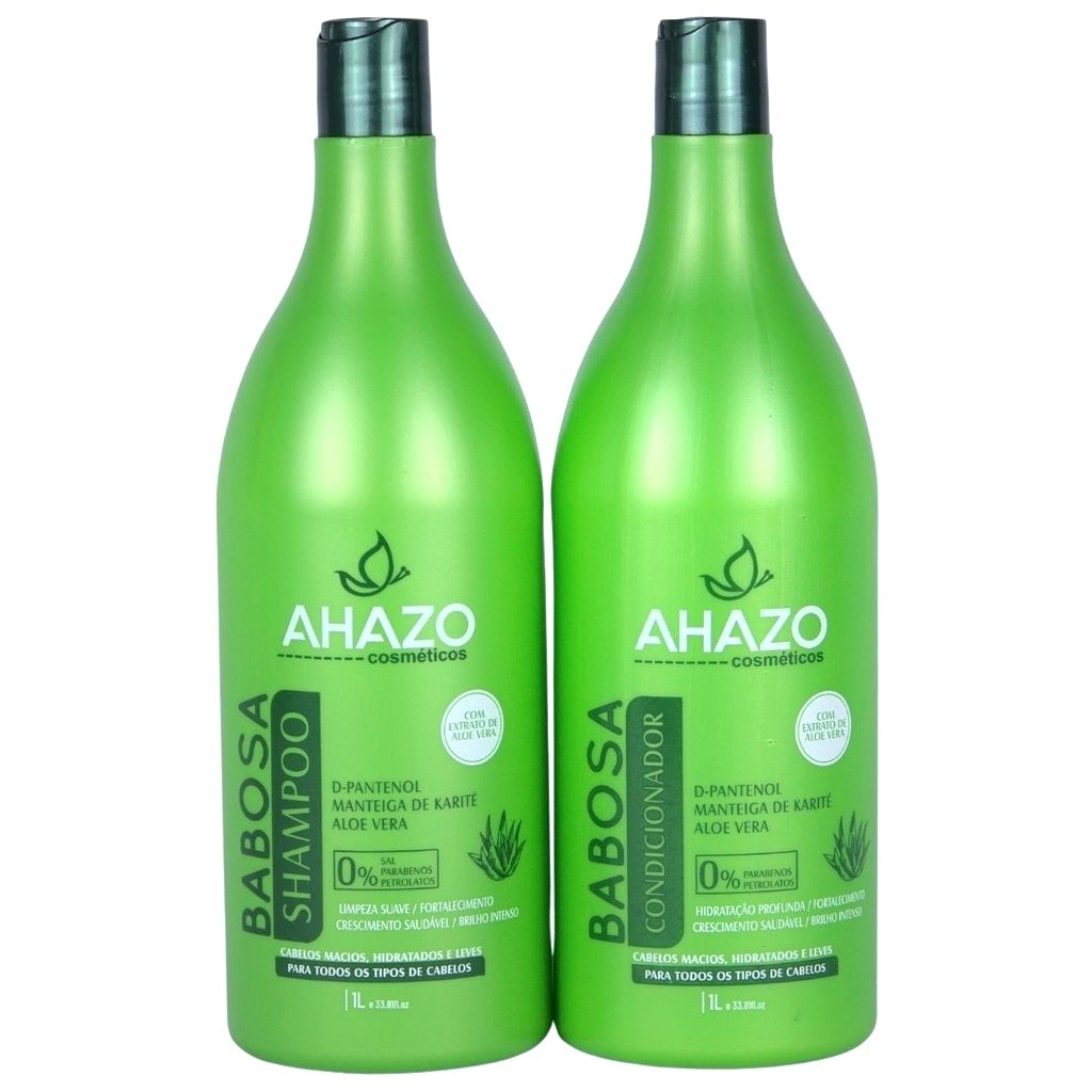 Kit Tratamento Shampoo e Condicionador Babosa 2 litros Ahazo