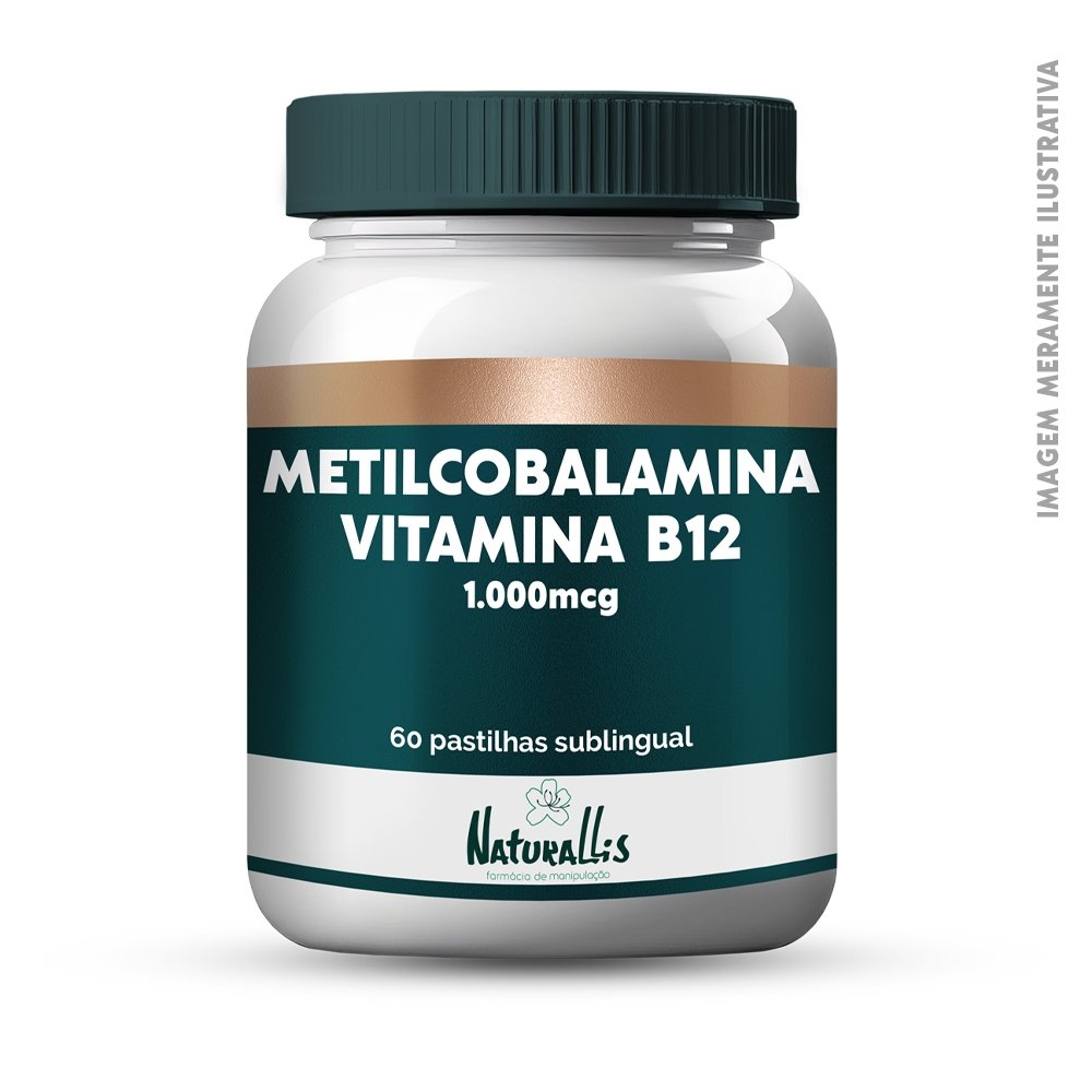 Metilcobalamina 1000mcg Vitamina B12 Pastilhas Sublinguais Vegano – 60 unidades
