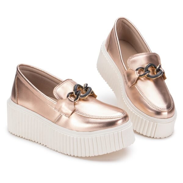 Mocassim Feminino Victoria Sola Antiderrapante Estilo Metalizado Conforto Leve Modelo GuGi 405-GG