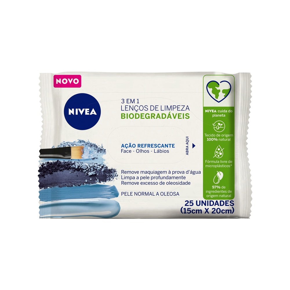 Lenços de Limpeza Facial Ação Refrescante 3 em 1 25 un NIVEA