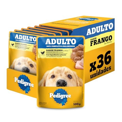 Pack Ração Úmida Pedigree Sachê Frango ao Molho para Cães Adultos 100 g – 36 unidades