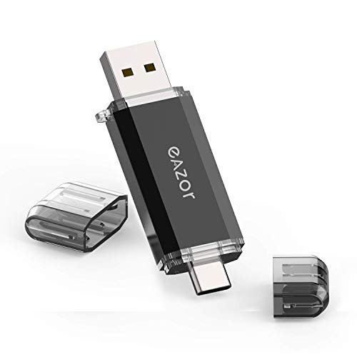 Pen drive tipo C, 2 em 1 OTG USB C + USB 2.0 Dual Drive à Prova D’água com Chaveiro de Metal para Computador, MacBook, Chromebook Pixel do Google, Samsung Galaxy (2.0) (Tipo C 64G 2.0)