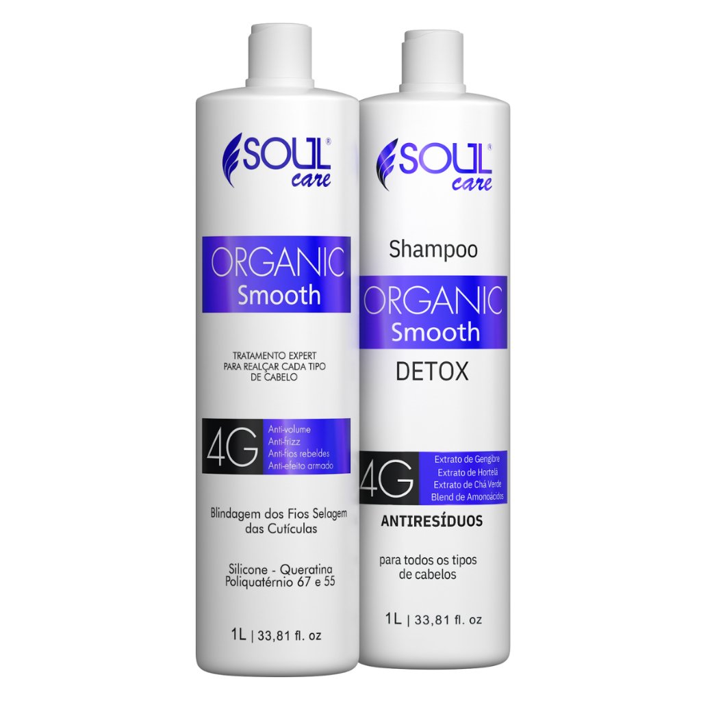 Progressiva Orgânica 100% Liso Sem Formol Selagem Creme Alisamento Soul Care Profissional 2 Kg Kit
