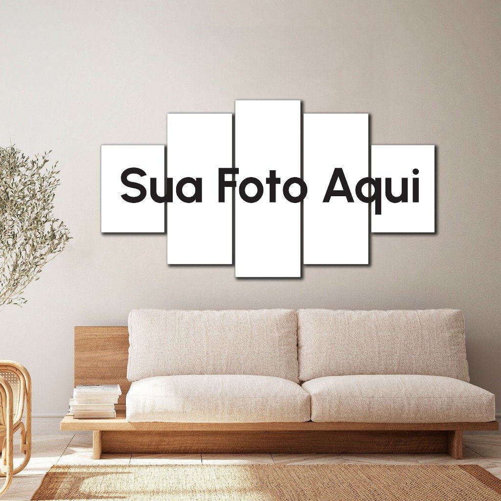 Quadro Decorativo Personalizado SUA FOTO AQUI 80X50 cm 5 peças