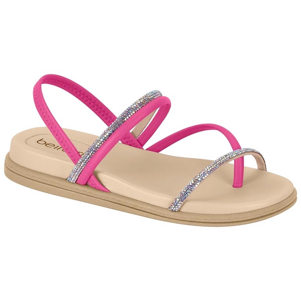 Sandalia Beira Rio Papete Feminina Strass Brilho Conforto Flatform Original
