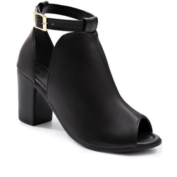 Sandália Feminina Fechada Ankle Boots Sapato Confortável Salto Alto Grosso Blogueira Macia Fivela