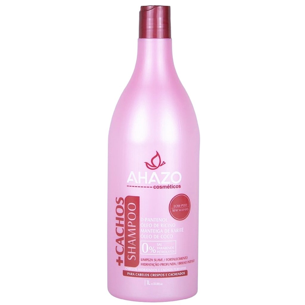 Shampoo Capilar + Cachos 1 litro – Cabelo Cacheado e Crespo Ahazo Cosméticos
