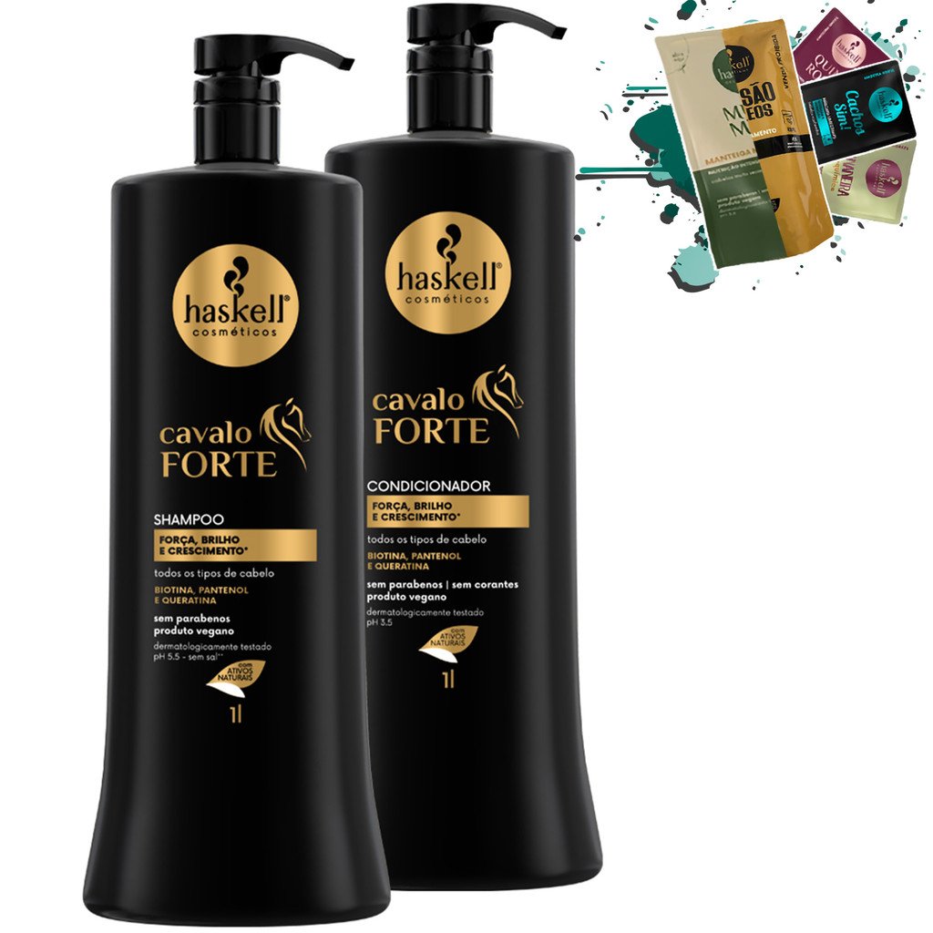 Shampoo e Condicionador 1L Cavalo Forte Haskell
