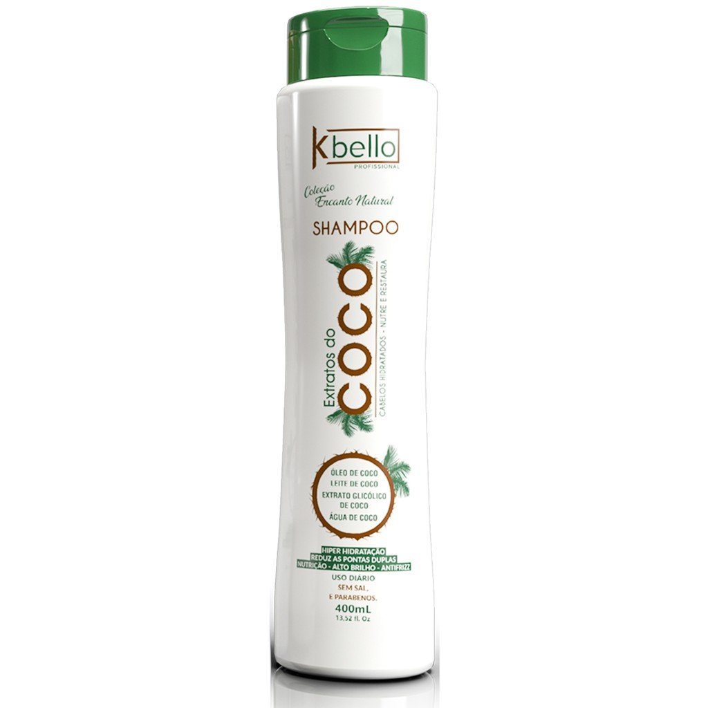 Shampoo Hidratante Extratos Do Coco 400ml Kbello Profissional