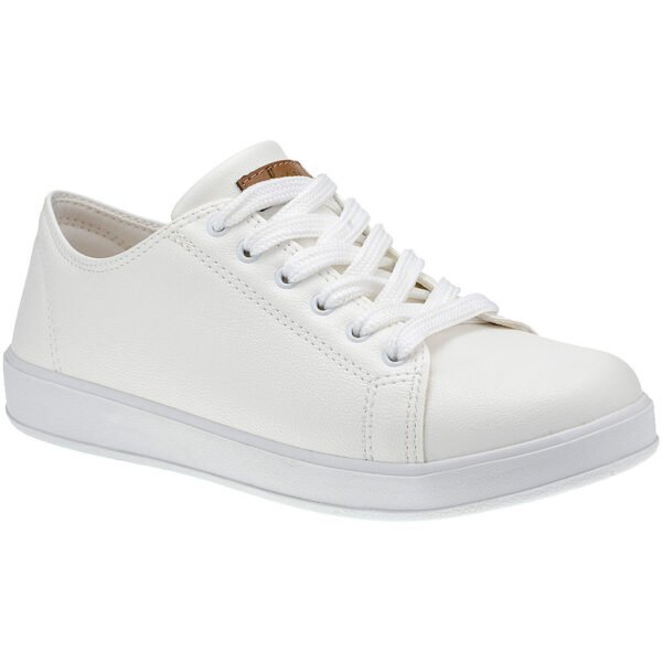 Tenis Feminino Branco Sapatenis Basico Confortavel Leve Novo Atual 7801
