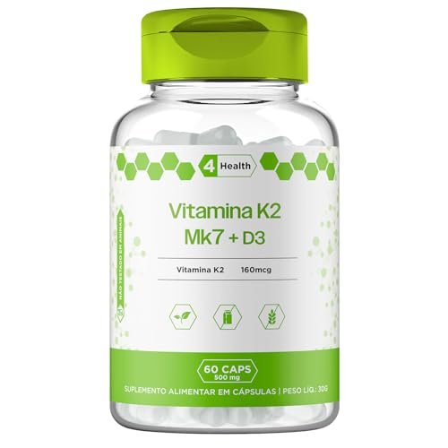 Vitamina K2 MK7 160mcg + D3 2000UI Tecnologia Americana – 4 Health