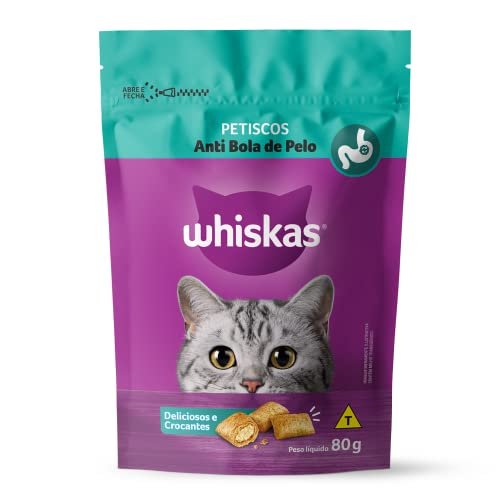 Whiskas Petisco Whiskas Temptations Anti Bola De Pelo Para Gatos Adultos 80 G