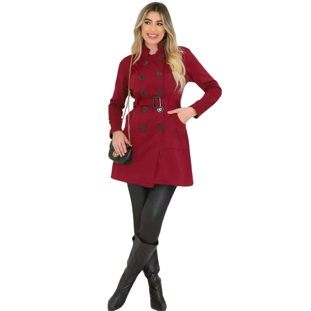 Casaco Sobretudo Feminino Moleton (Flanelado Por Dentro)