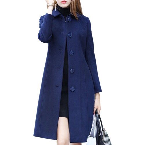Casaco De Lã Feminino Inverno Longo Acinturado Frio