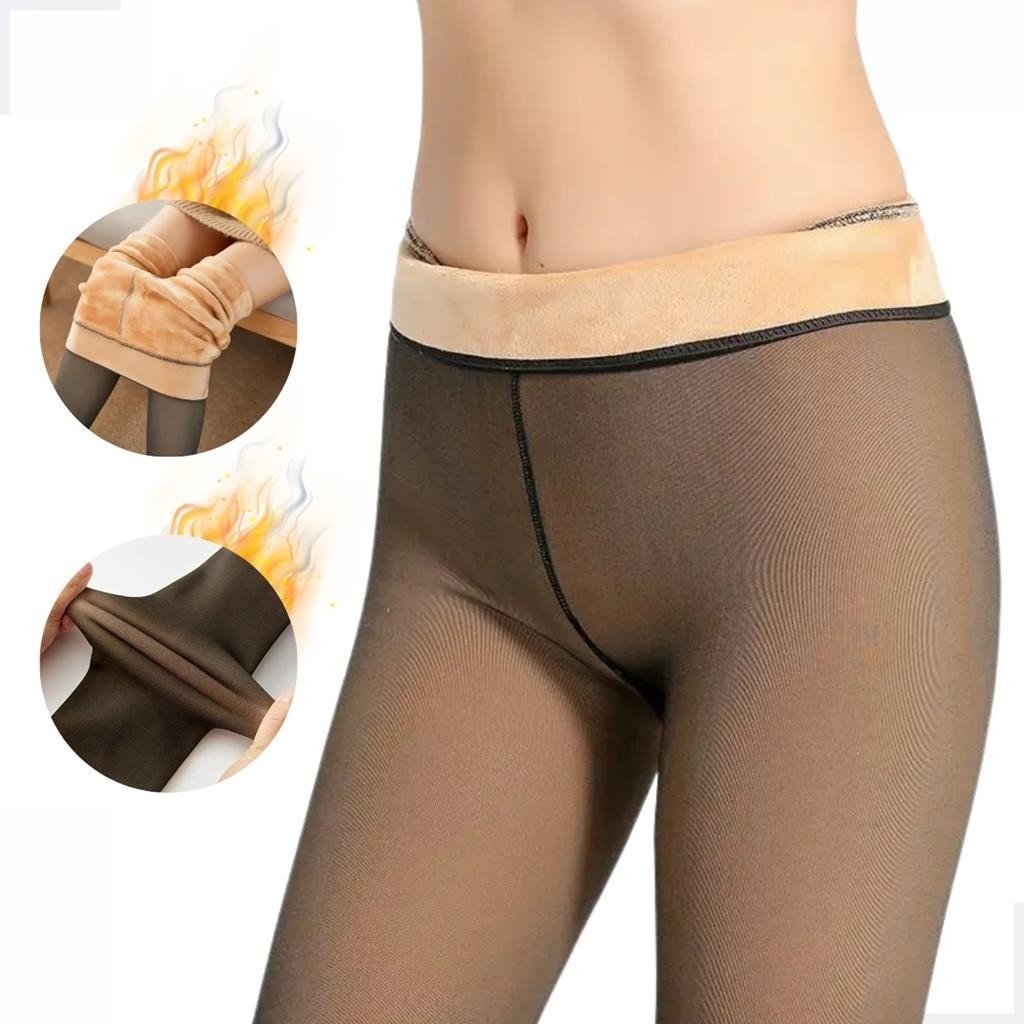 Meia Calca De La Termica Translucida Forrada Pelinho Pelucia Frio Super Quente Inverno Feminina