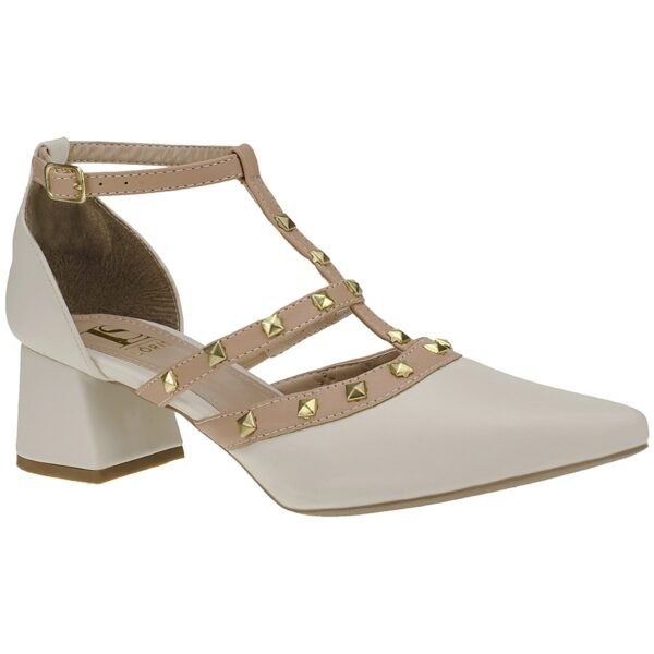 Scarpin Feminino Sapato Spyke Confort Saltinho Baixo Bloco Fivela 005